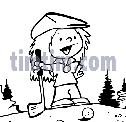 429x415 Free Drawing Of Golf Girl Bw From The Category Sports