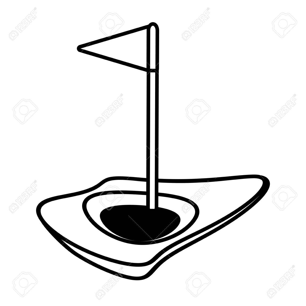 1300x1300 Golf Flag Hole Isolated Icon Vector Illustration Design Royalty