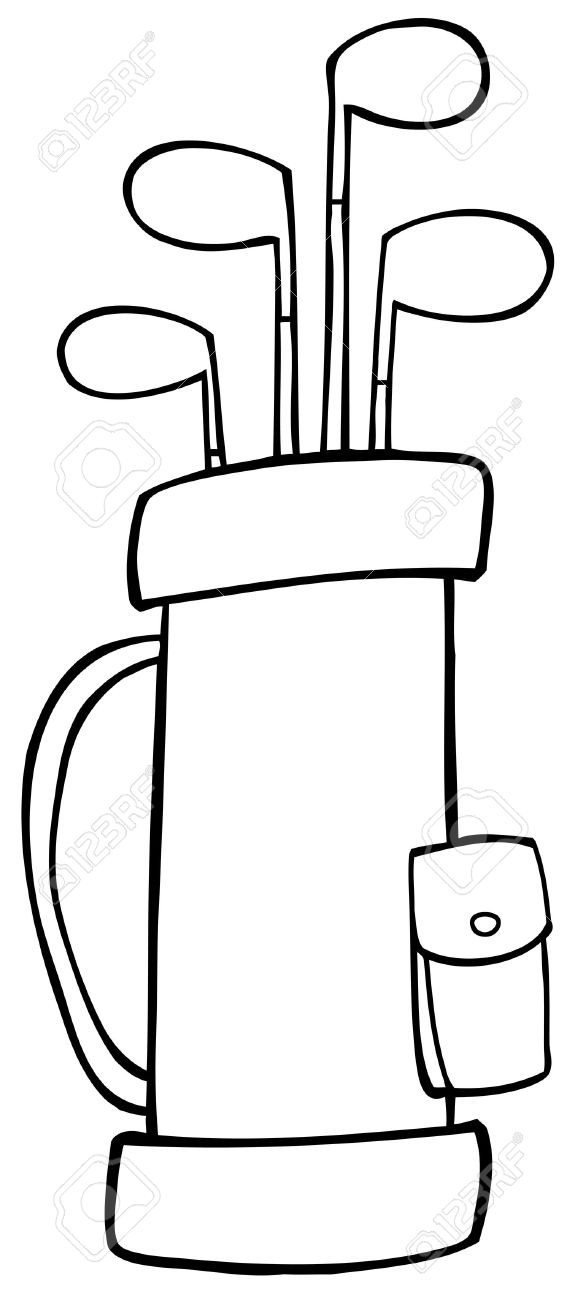 575x1300 Outlined Golf Bag Royalty Free Cliparts, Vectors, And Stock