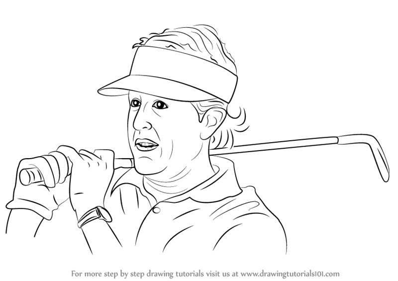 800x565 Learn How To Draw Phil Mickelson (Golfers) Step By Step Drawing