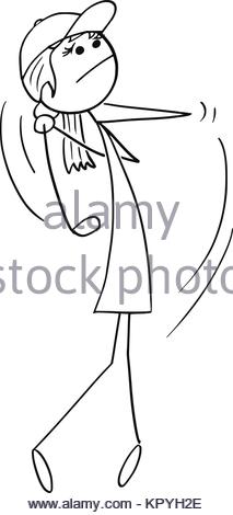 213x470 Cartoon Woman Playing Golf Stock Vector Art Amp Illustration, Vector