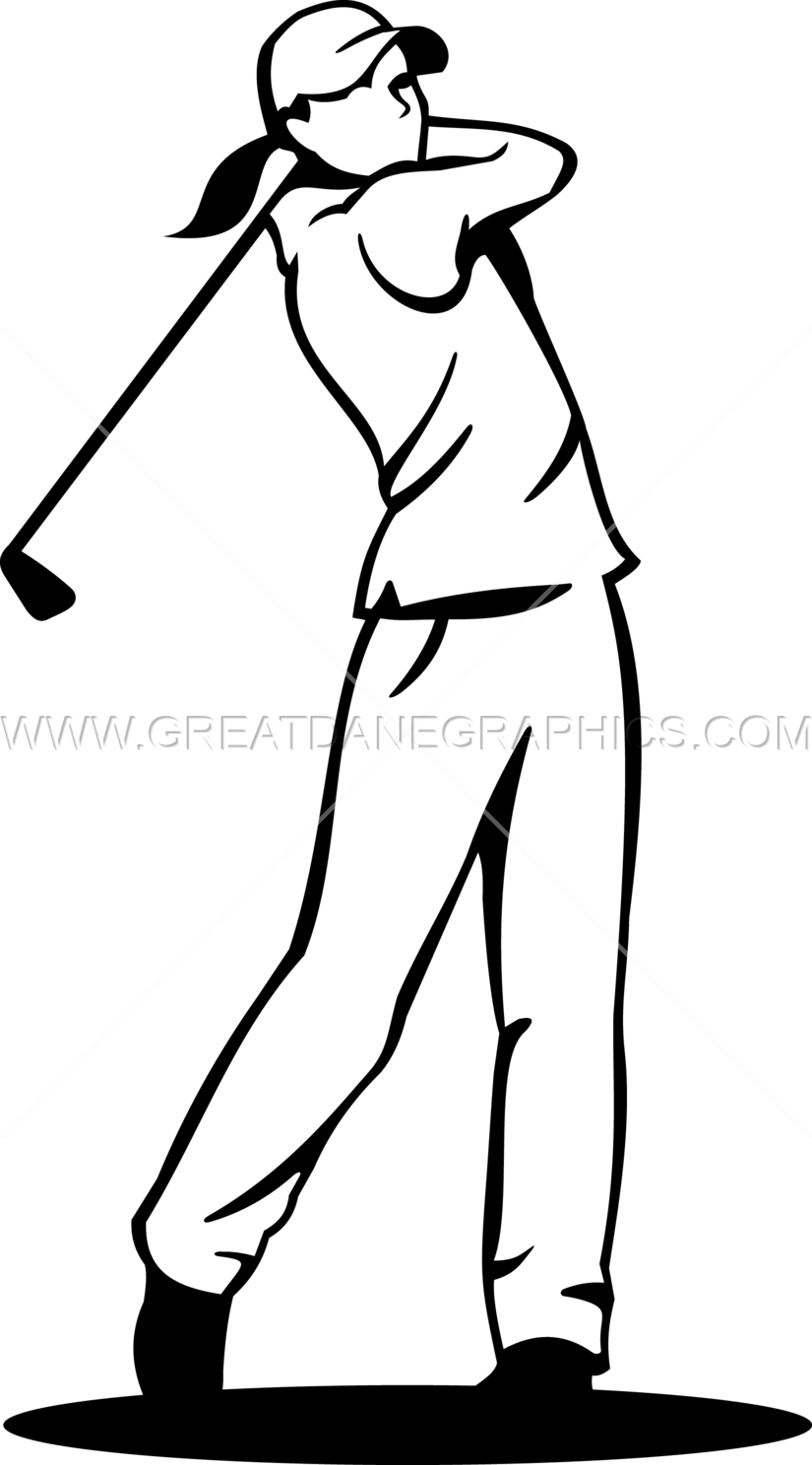 825x1488 Female Golf Swinger Production Ready Artwork For T Shirt Printing