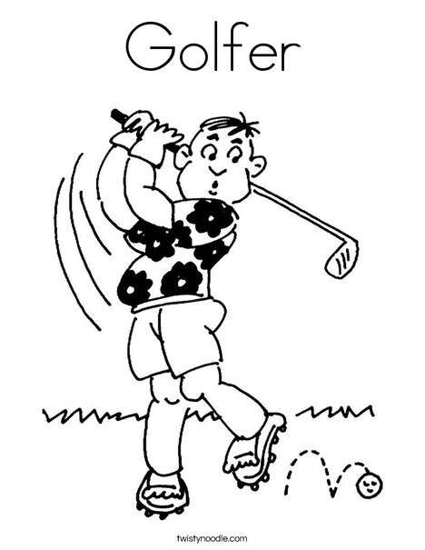 468x605 Golfer Coloring Page