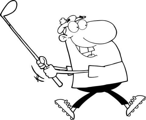 480x396 Happy Golfer Coloring Page Free Printable Coloring Pages