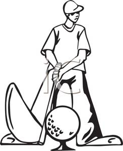 244x300 Man Golf Putting Clipart