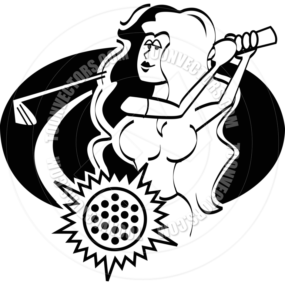 940x940 Cartoon Golfer Woman Vector Illustration By Clip Art Guy Toon