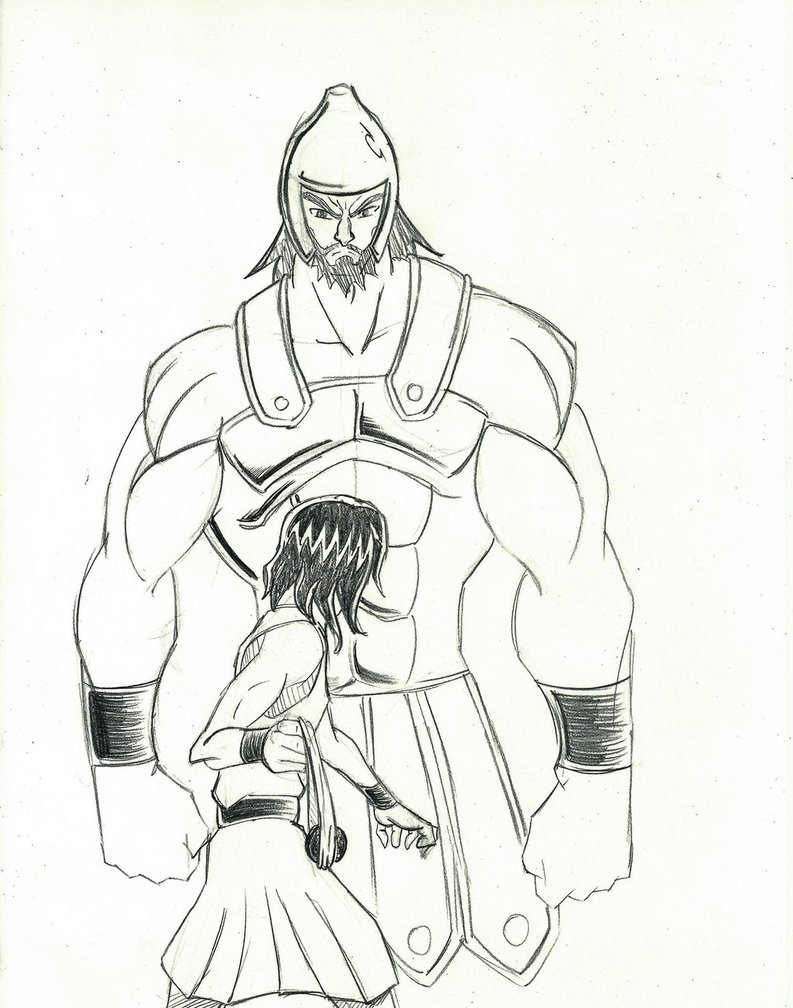 793x1008 David And Goliath Sketch By Averageknight