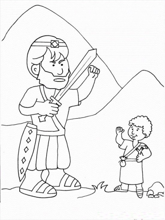 550x732 David And Goliath Coloring Pages Picture 11 Creche Ideas
