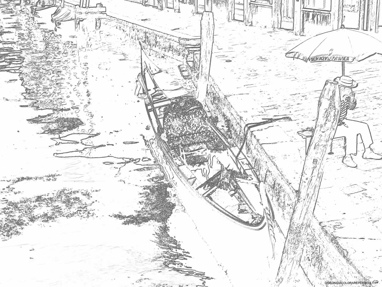 1280x960 Gondola E Gondoliere Drawings Of Venice