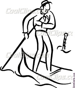 257x300 Man In A Gondola Vector Clip Art