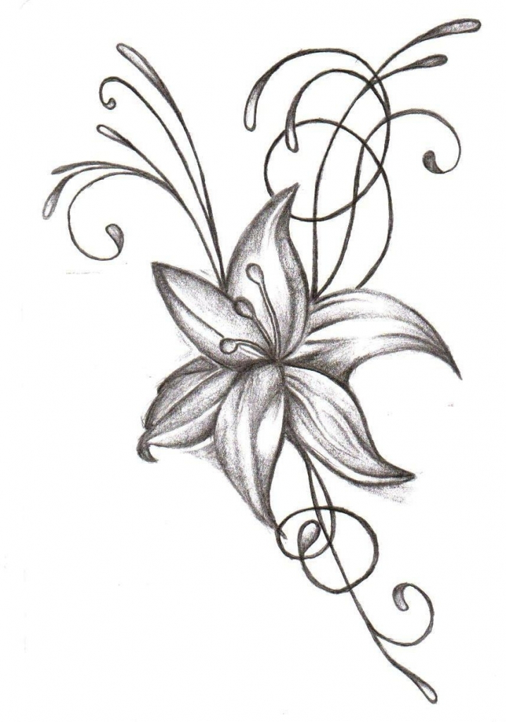 718x1024 Good Flower Drawing Flower Drawings Simple Flower Drawings