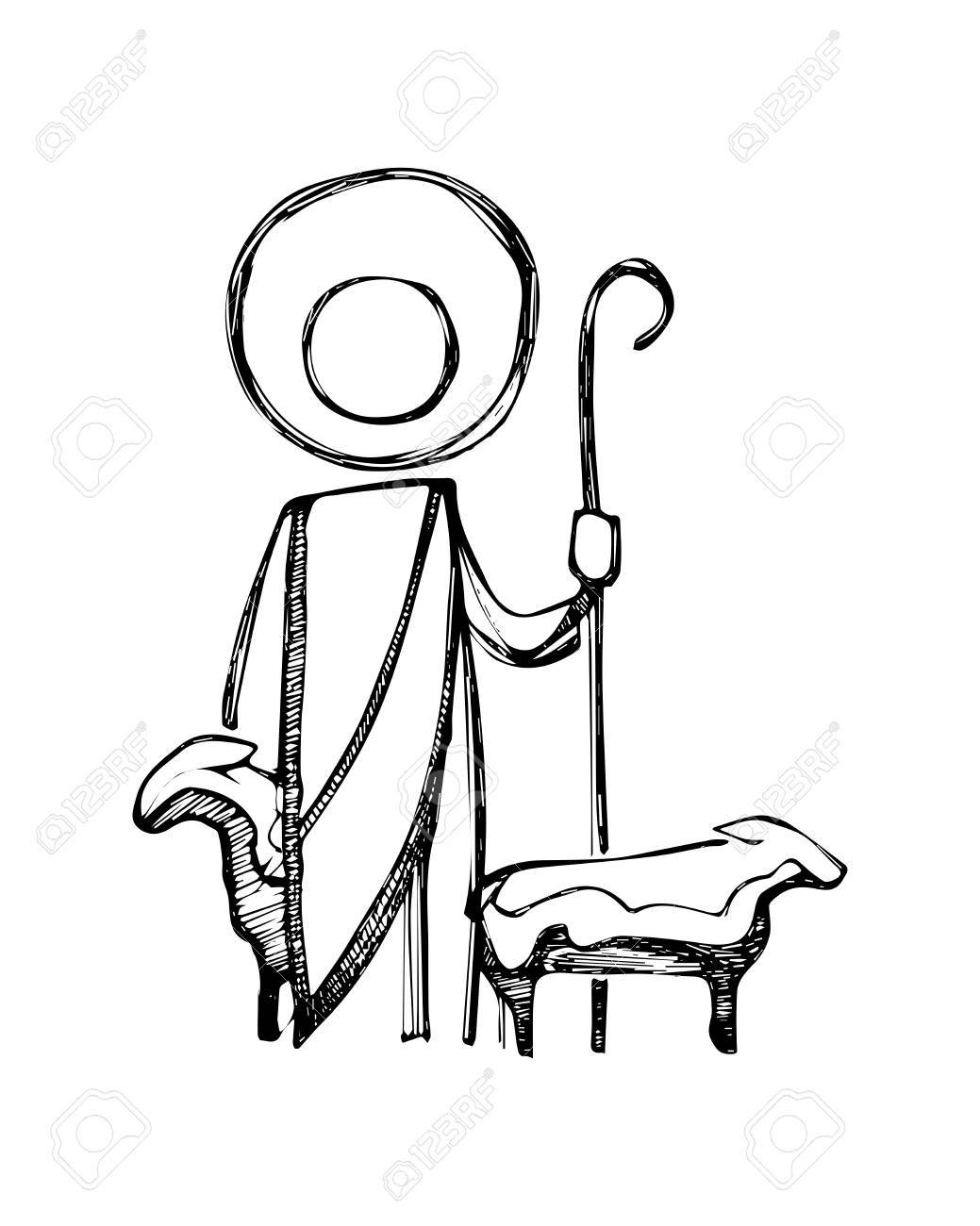 1039x1300 Hand Drawn Vector Illustration Or Drawing Of Jesus Christ Good