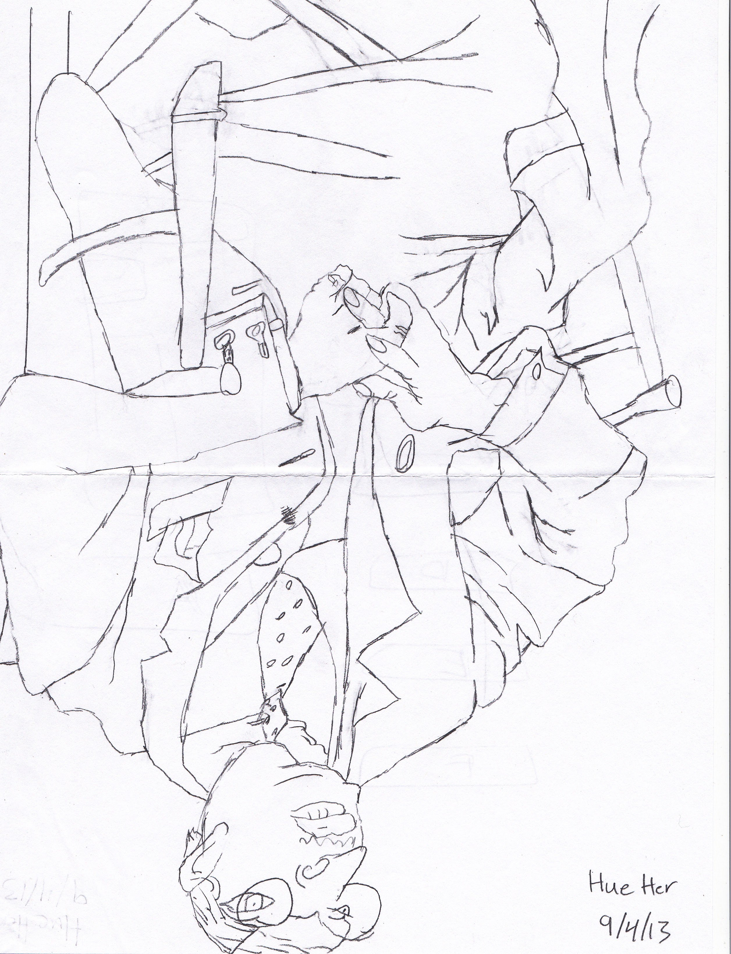 2512x3276 Drawing Man Upside Down