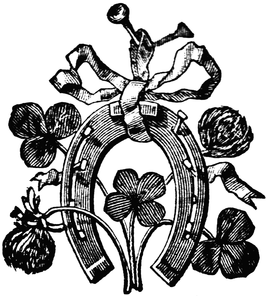 930x1024 Victorian Horseshoe Good Luck Drawing
