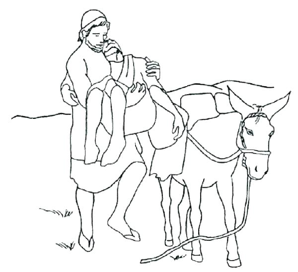 600x549 Good Samaritan Coloring Page