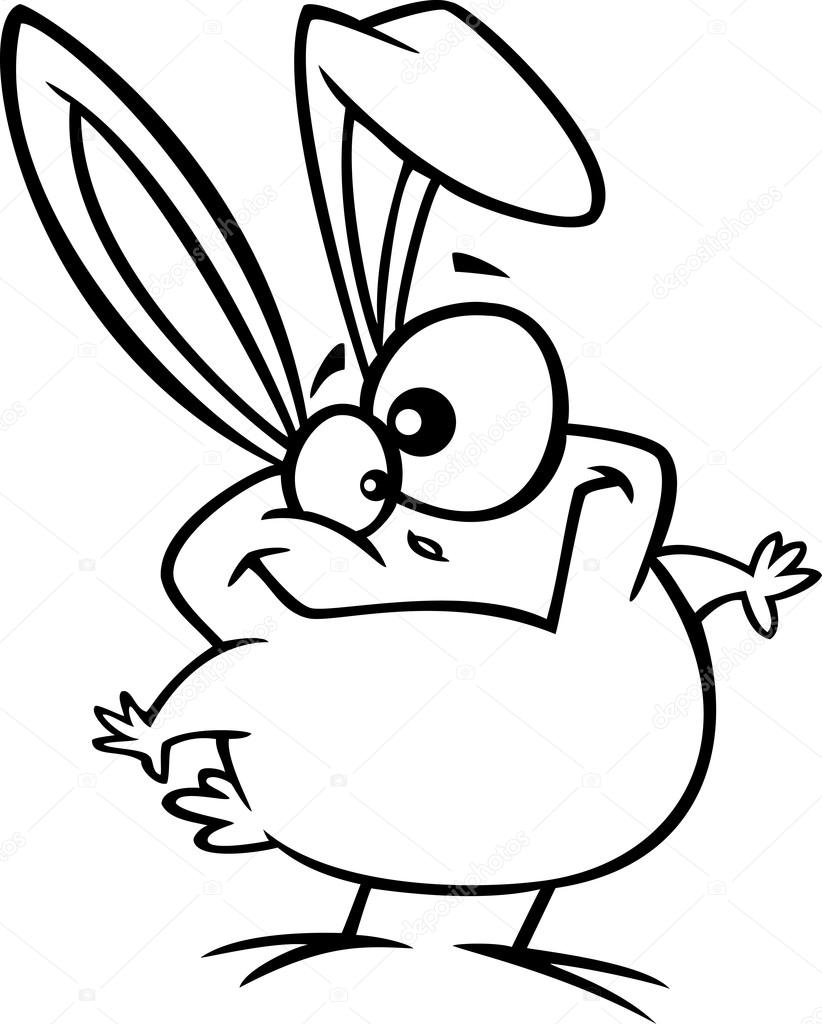 822x1024 Vector Of A Cartoon Goofy Easter Chick With Bunny Ears