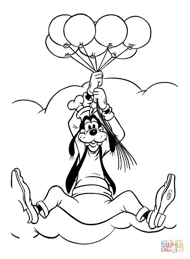 644x876 Goofy Is Drawing Coloring Page Free Printable Coloring Pages