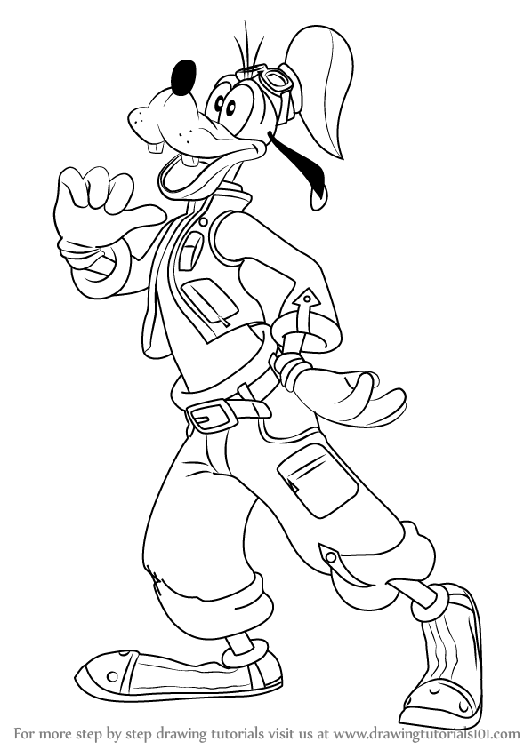 598x844 Learn How To Draw Goofy From Kingdom Hearts (Kingdom Hearts) Step