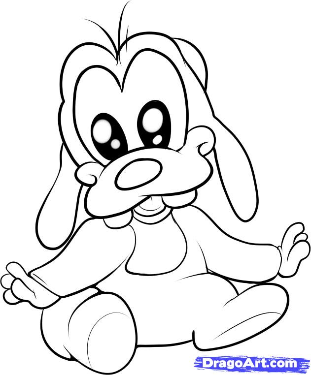 631x762 How To Draw Baby Goofy Step 6 Disney Babies Coloring