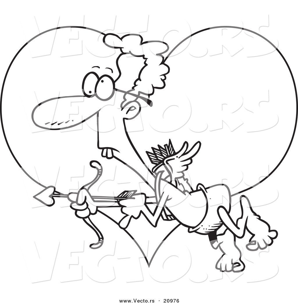 1024x1044 Cupid Drawing Cartoon Vector Of A Cartoon Goofy Cupid Over A Heart