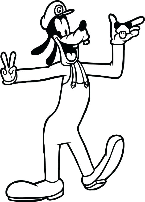 615x855 Amazing Goofy Coloring Pages Fee Interesting On Download Medium
