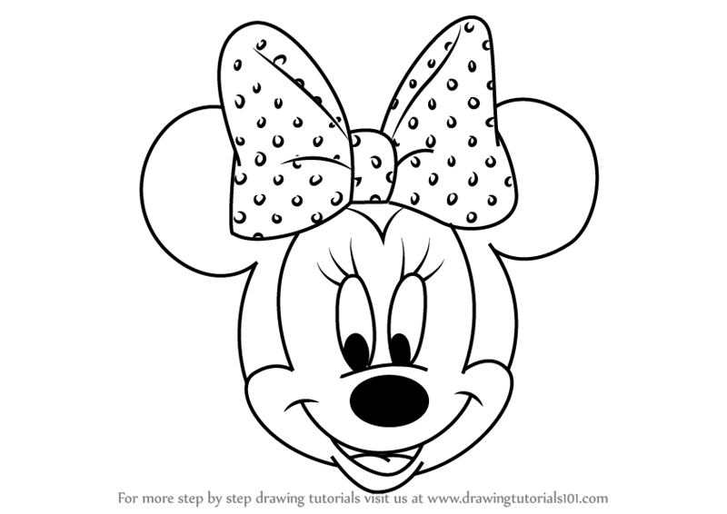 800x566 Learn How To Draw Minnie Mouse Face From Mickey Mouse Clubhouse