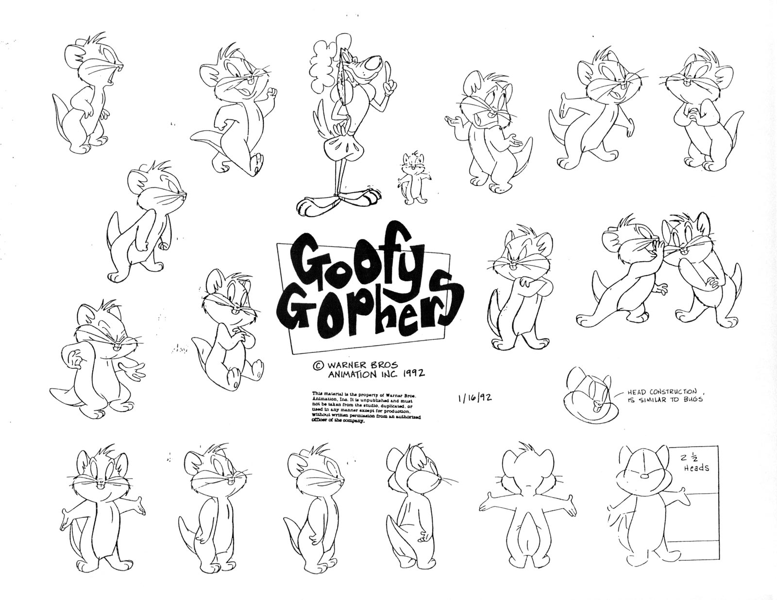 1600x1236 Goofy Gopher (Looney Tunes) Model Sheet.