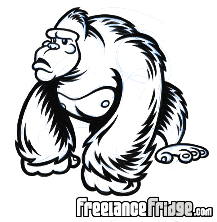 700x715 Retro Style Gorilla Cartoon Freelance Fridge Illustration