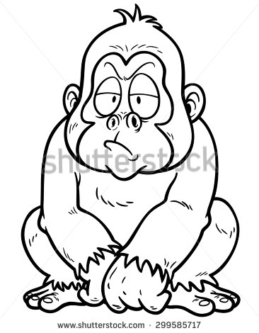 366x470 Vector Illustration Of Gorilla Cartoon