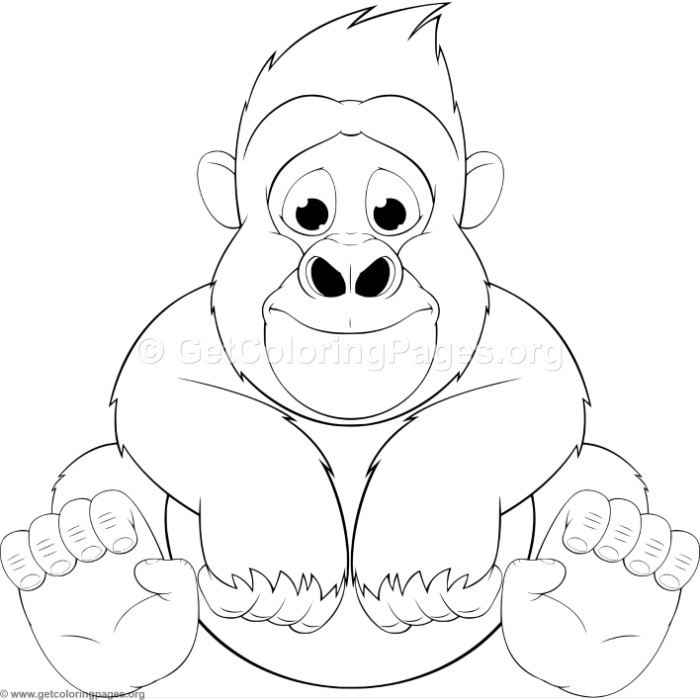 700x700 Cartoon Gorilla Coloring Pages