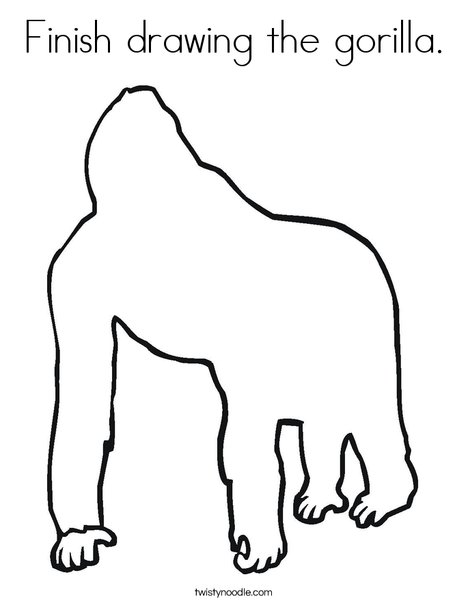 468x605 How To Draw A Gorilla Zoos, Tutorials And Drawings