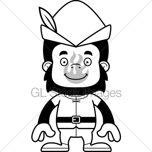 500x500 Cartoon Smiling Robin Hood Gorilla Gl Stock Images