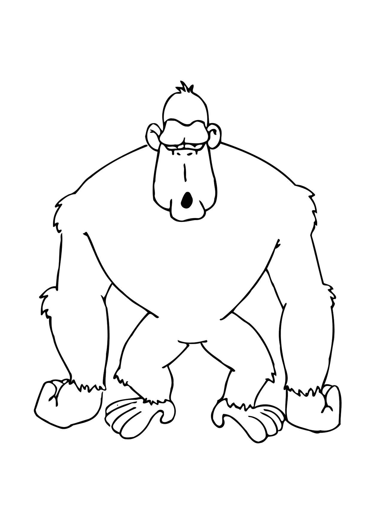 1240x1750 Coloring Page Gorilla