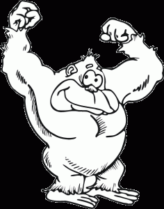 236x300 Coloring Page Of Cartoon Gorilla For Kids