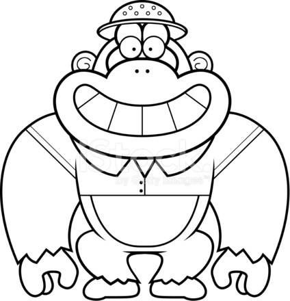 424x440 Cartoon Gorilla Safari Stock Vector
