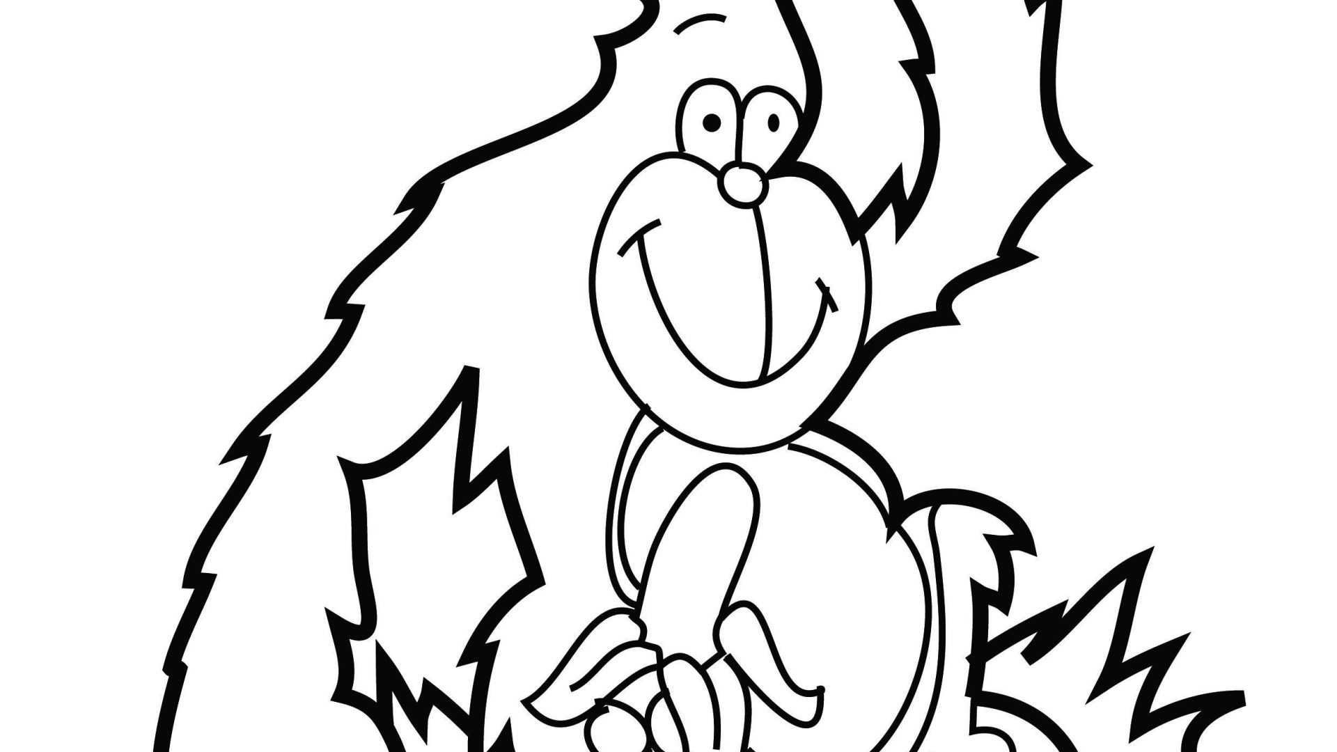 1920x1080 Cartoon Of Gorilla Preschool Coloring Pages Zoos Page Printable