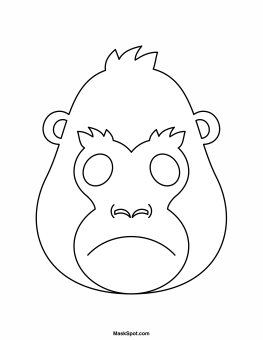 263x340 Gorilla Mask Coloring Page Coloring Page For Kids