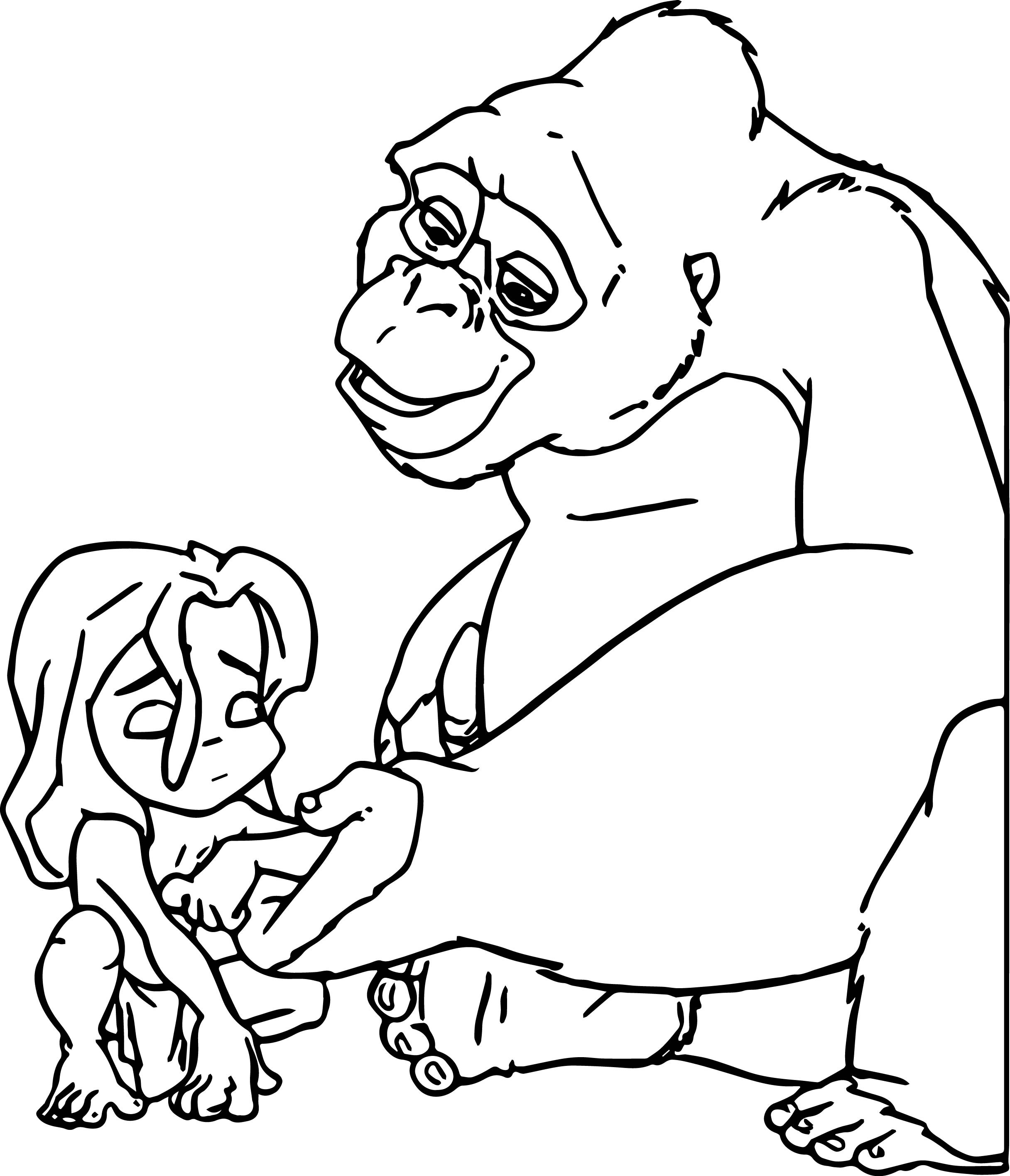 2432x2830 Tarzan And The Gorilla Sleep Coloring Pages For Kids Awesome