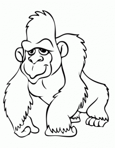 232x300 Gorilla Coloring Pages