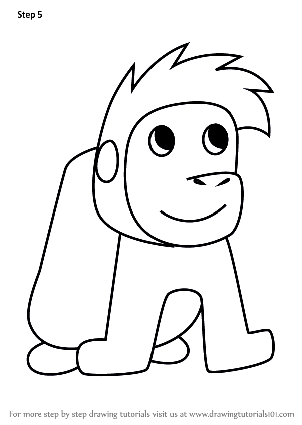 602x848 Learn How To Draw A Gorilla From Letter G (Animals With Letters