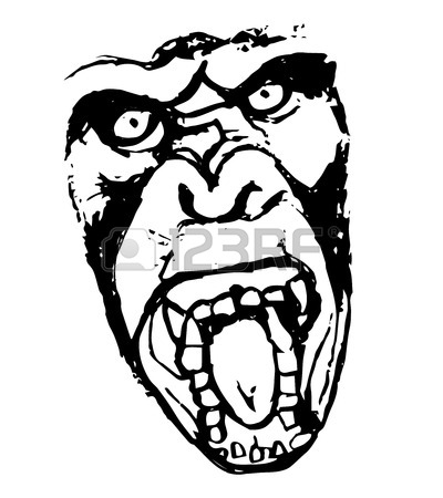 400x450 The Graphic Image Of The Monkey, Monkey Head, The Face. Drawing