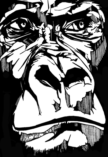 420x609 Gorilla Face Stencil
