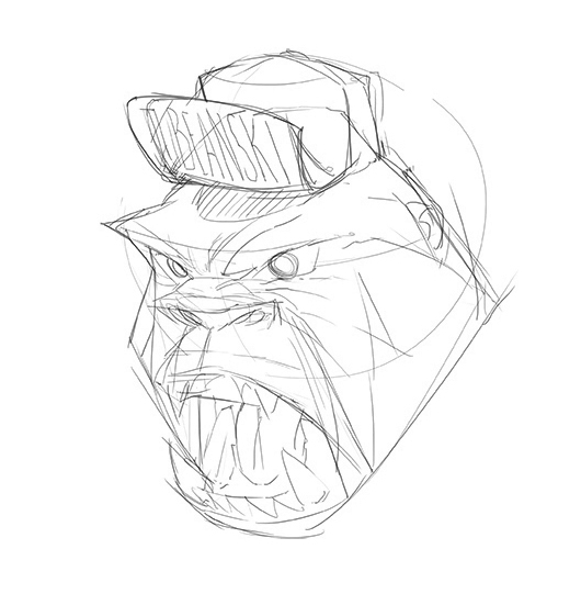 530x541 Gorilla Head On Behance
