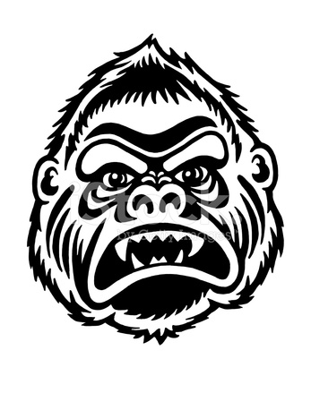 347x439 Gorilla Head Stock Vector