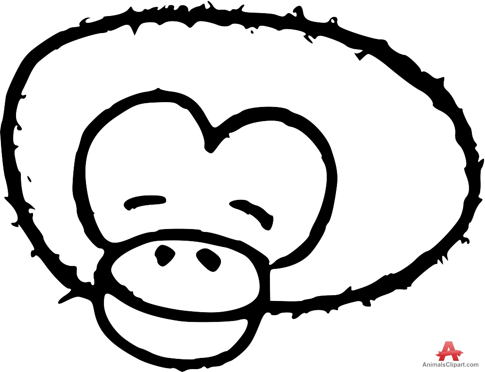 999x765 Outline Drawing Of Gorilla Head Free Clipart Design Download