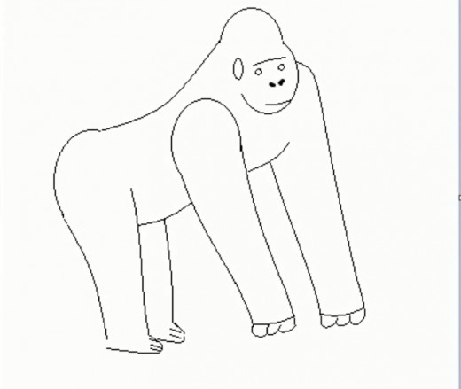 520x439 How To Draw A Gorilla Hubpages