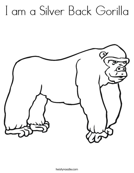 468x605 I Am A Silver Back Gorilla Coloring Page