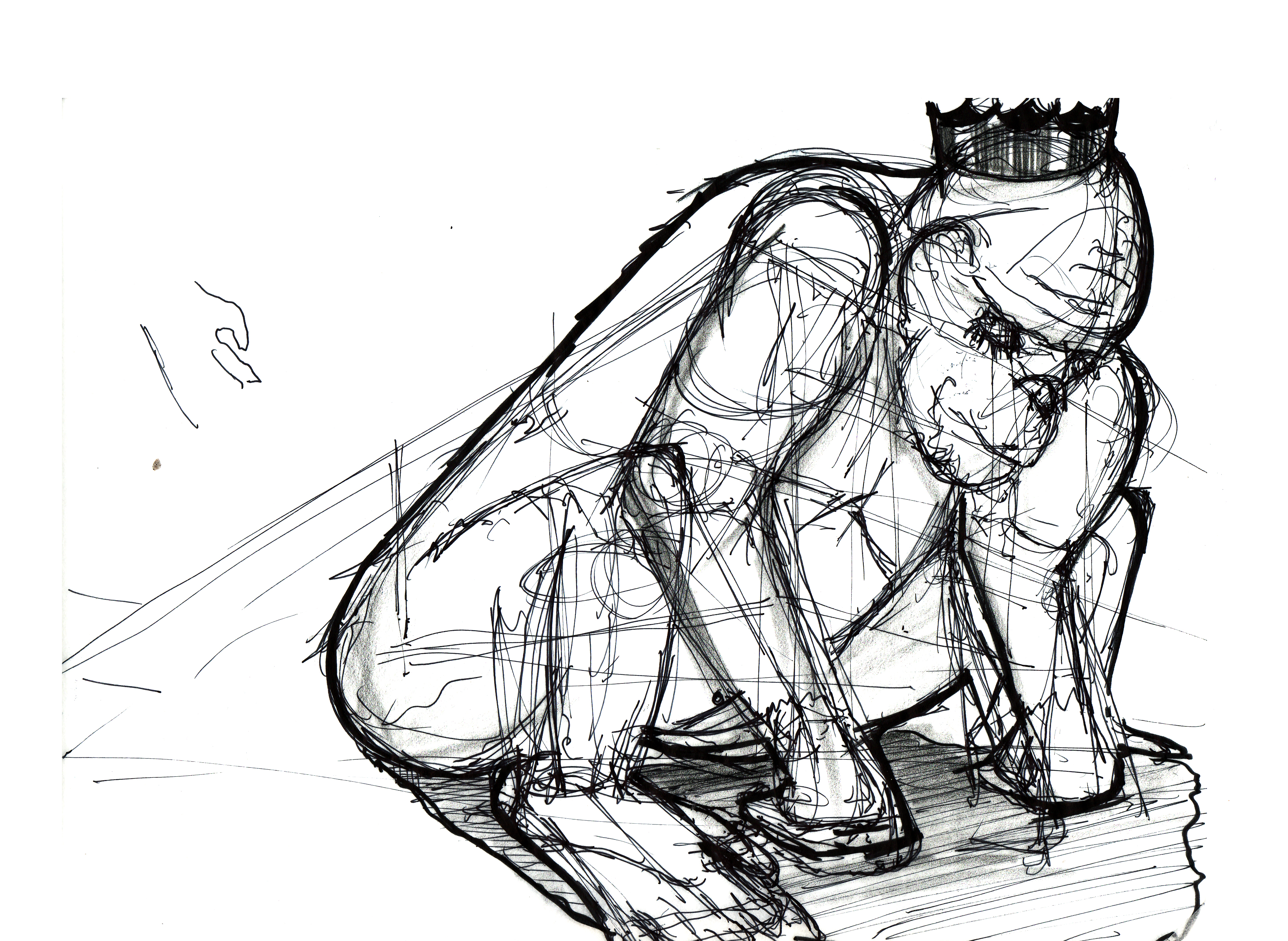 3864x2824 Sad Princess Gorilla Lineweights