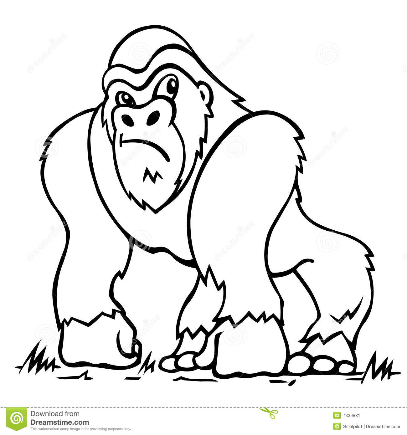 1300x1390 Animals Gorilla Printable Coloring Pages For Preschool