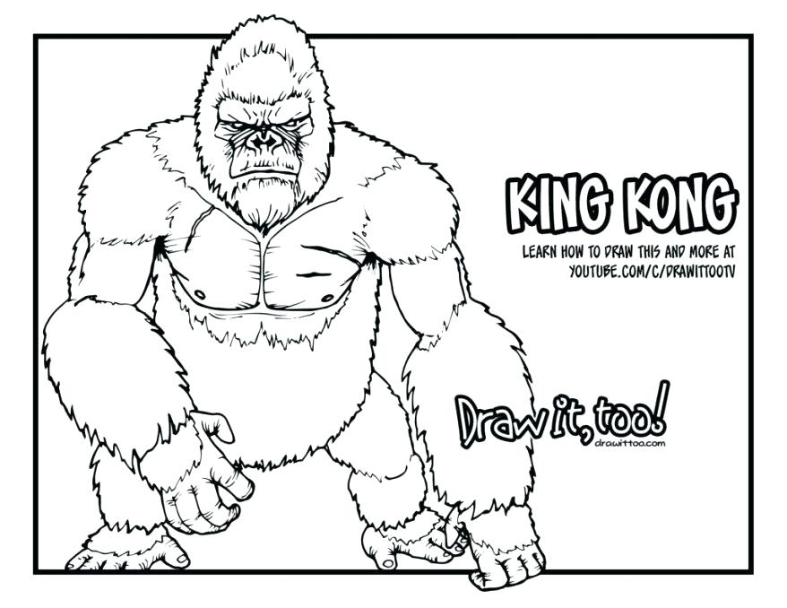 878x678 Donkey Kong Coloring Pages Gorilla The Flash Or King Skull Island
